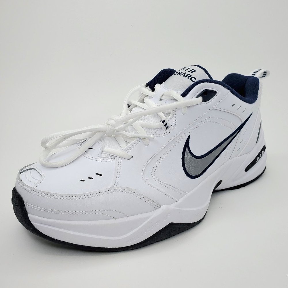 Nike Air Monarch IV Shoes White Silver Blue 415445-102 Men's 12 *LEFT SHOE ONLY*